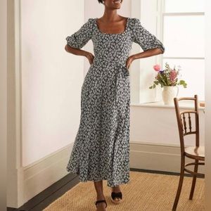 Boden Sophie Cherry Blossom Midi Jersey dress